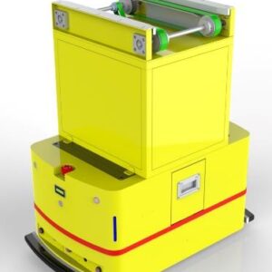 Bidirectional Synchronous Belt Docking AGV (TL-TB-930SX-001) with a yellow base and a top conveyor.