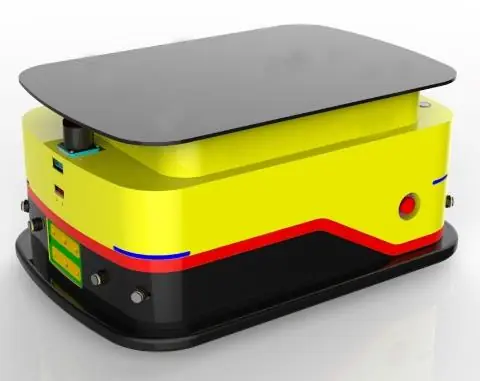 QR Code Navigation Bidirectional AGV (TL-BF-350EW-001) with a yellow body, black base, and a small blue screen on the front.