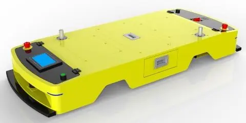 Bidirectional Latent Traction AGV (TL-QF-215SX-001) with a yellow body, black top, and a small screen.