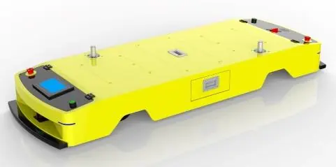 Bidirectional Latent Traction AGV (TL-QF-230SX-001) with a yellow body, black top, and a small screen.