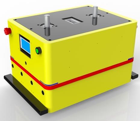 Bidirectional Latent Traction AGV (TL-QF-410SX-001) with a yellow body, black top, and a small screen.