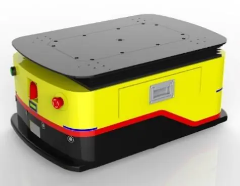 Bidirectional Lifting AGV (TL-JS-360SX-001) with a yellow body, black top, and a small screen.