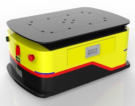 Bidirectional Lifting AGV (TL-JS-360SX-002) with a yellow body, black top, and a small screen.