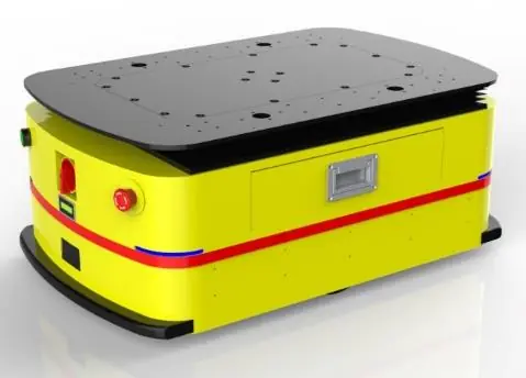 Bidirectional Lifting AGV (TL-JS-360SX-003) with a yellow body, black top, and a small screen.